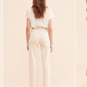 Just Black Cream High-Rise Wide-Leg Jeans